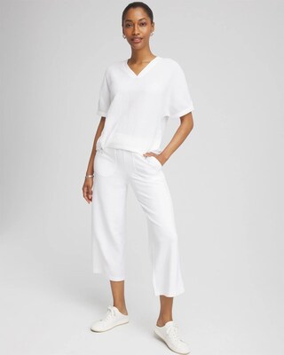 Zenergy® French Terry Gauze-Inset Cropped Pants | Chico's